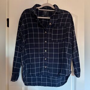 Abercrombie & Fitch Dark Blue Flannel Shirt - Boyfriend fit